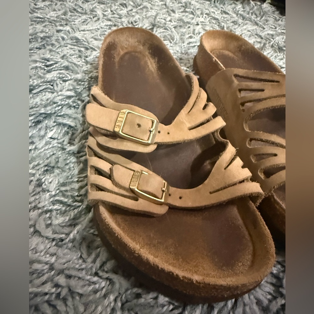 BIRKENSTOCK GRANADA SOFT FOOTBED SANDALS TOBACCO OILED LEATHER 38 - Picture 4 of 6
